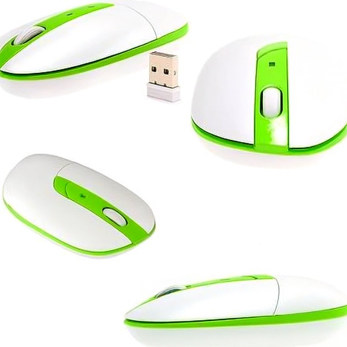 Draadloze Optische Muis – 2.4GHz Wireless Office Muis – 1600 DPI – USB Nano Ontvanger – Lichtgewicht – Voor Laptop & PC – Groen