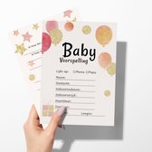 Consumerce® Babyshower Gender Reveal Ballonnen – 10 Stuks – Invulboek Cadeau – Baby Shower Spelletjes – Jongen Meisje – Boy Girl – Genderreveal – Voorspellingen – Voorspel Kaarten Set – Decoratie Kraskaart