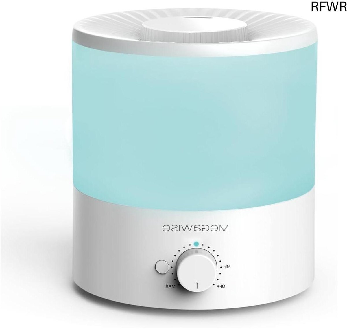 RFWR® Ultrasone Cool Mist Luchtbevochtiger - Draagbare 1.5L Bevochtiger met Verstelbare Mistniveaus voor Slaapkamer, Babykamer en Kantoor