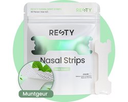Resty Mint Neusstrips - 48 Stuks - Neuspleisters met Muntgeur - Nose Strips - Neusspreider voor Slapen en Sport
