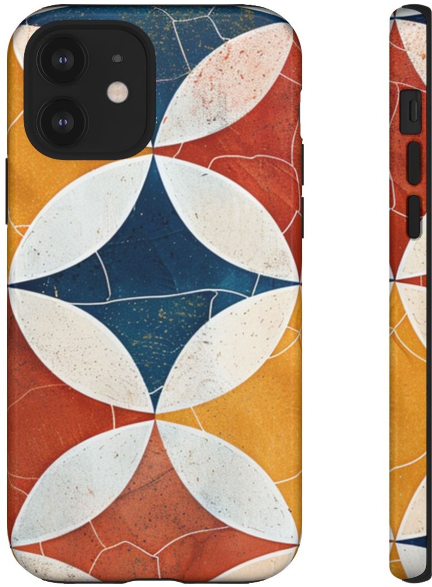 Geometrisch Retro Patroon – Telefoonhoesje Geschikt voor iPhone 12