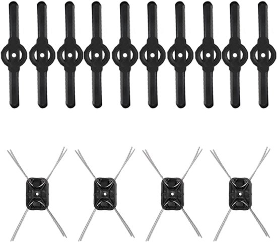 Grastrimmer accessoires set Grenintol – 4 draadjes en 10 kunststof mesjes voor gazon en kantenmaaier