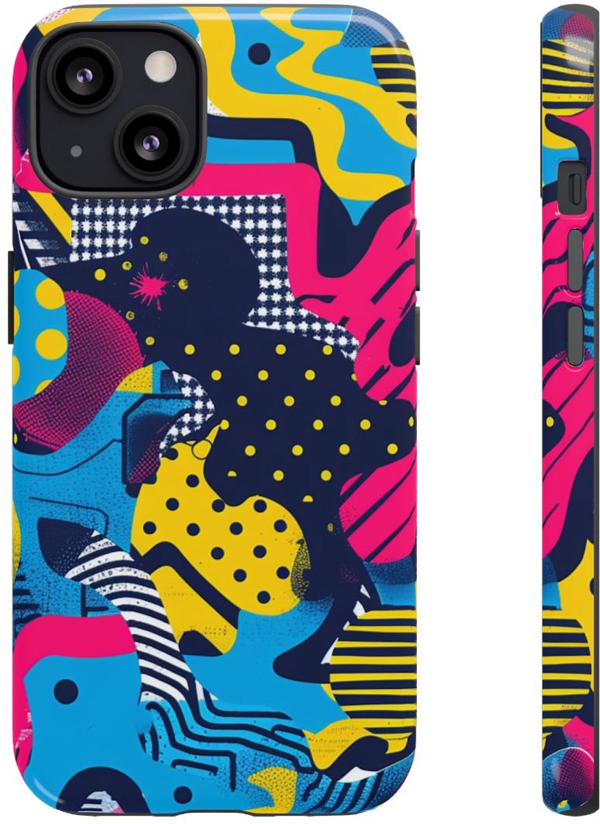 Vrolijk Abstract Geometrisch Patroon – Telefoonhoesje Geschikt voor iPhone 13