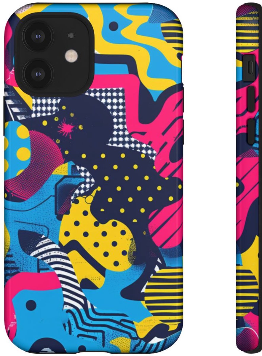 Vrolijk Abstract Geometrisch Patroon – Telefoonhoesje Geschikt voor iPhone 12