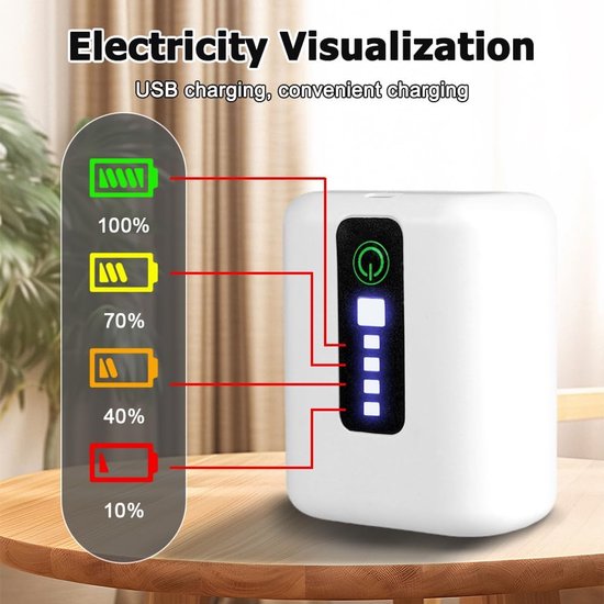 Stille USB oplaadbare luchtpomp - 1800mAh batterij luchtpomp met luchtstenen - 2 voedingsmodi voor buiten vissen stroomuitval en vistransport van Merkloos	 — afbeelding 3