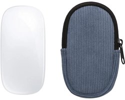 kwmobile Muisetui voor Apple Magic Mouse 1 / 2 Hoes - Etui voor Bluetooth-muis van robuust koord en neopreen - vintage blauw.