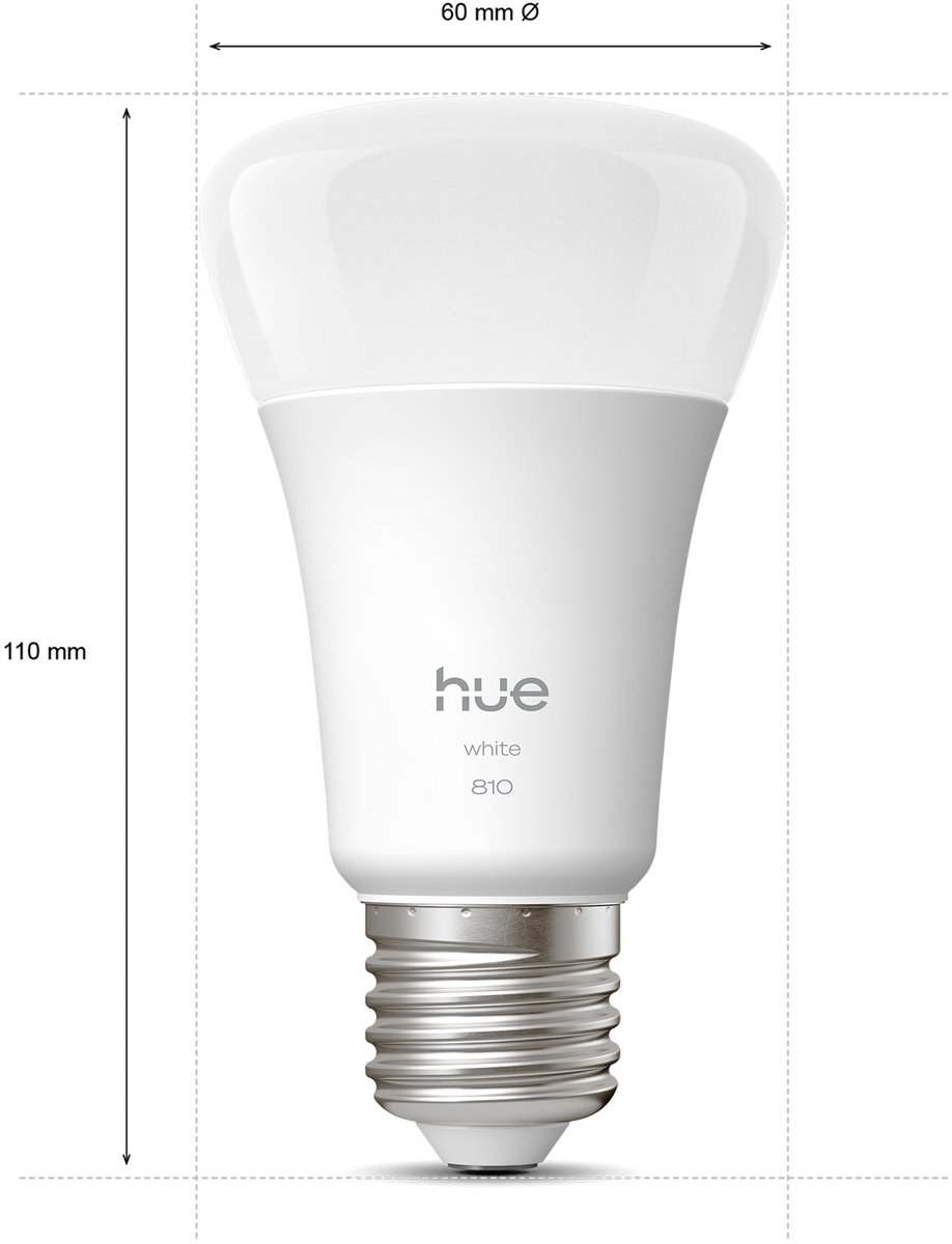 Philips Hue Slimme LED A60 lamp, Warm Wit Licht, E27 Fitting, 2-pack — afbeelding 7