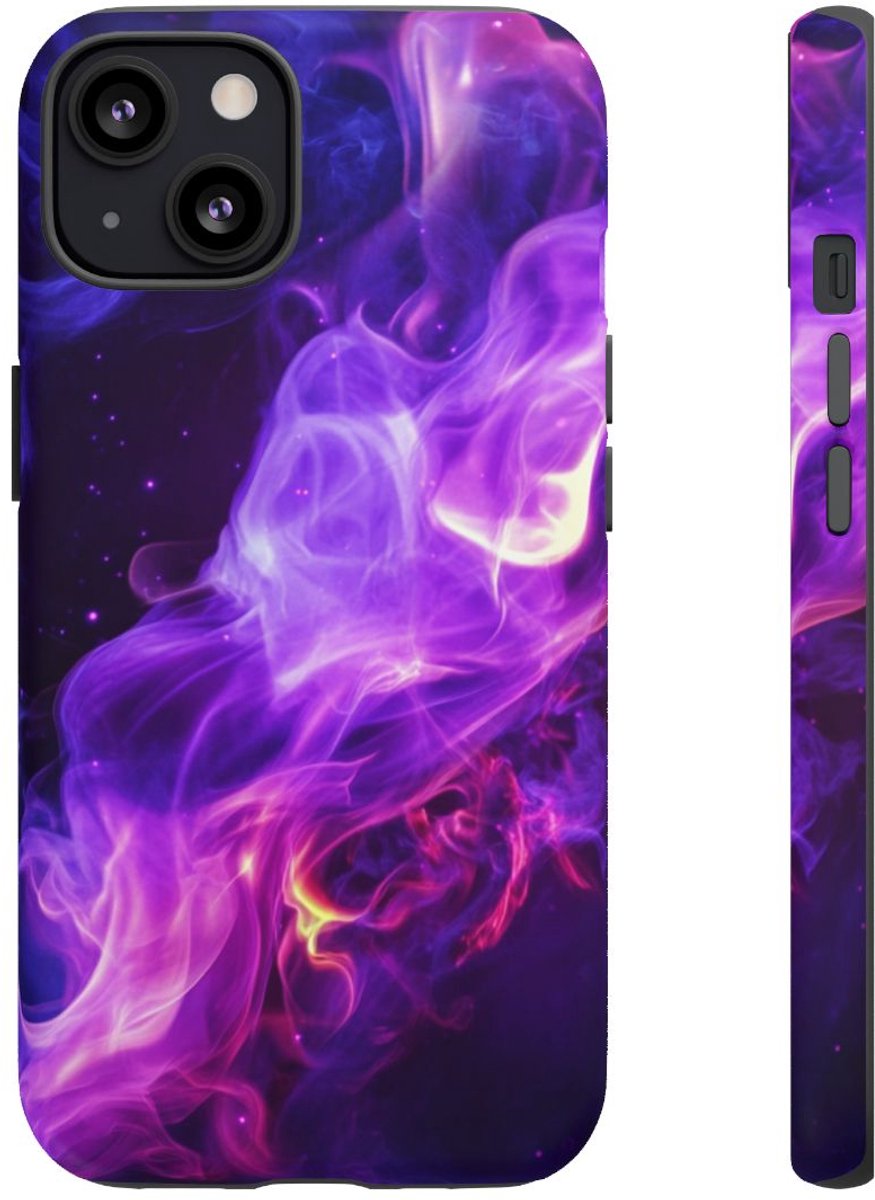 Paars-Blauw Abstract Rookpatroon – Telefoonhoesje Geschikt voor iPhone 13