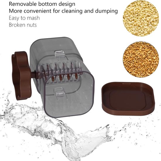 Handmatige Notenbreker - Nut Chopper - Hand Crank Noten Crusher voor Amandelen - Hazelnoten - Pecannoten (Bruin) van Relaxdays — afbeelding 2