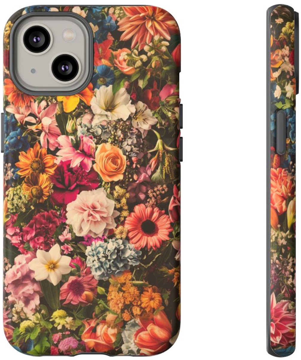 Kleurrijk Bloemenpatroon – Telefoonhoesje Geschikt voor iPhone 14
