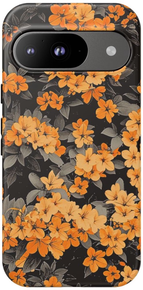 Levendige Oranje Bloemenpracht – Telefoonhoesje Geschikt voor Pixel 9