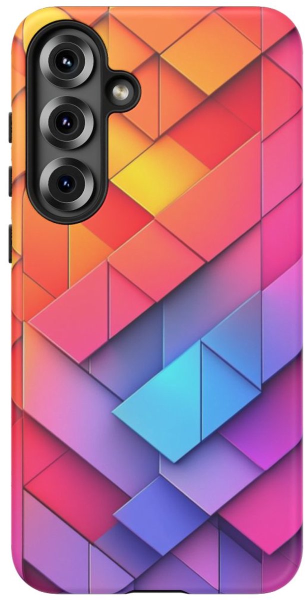Kleurrijk Geometrisch Patroon – Telefoonhoesje Geschikt voor Galaxy S25 Plus