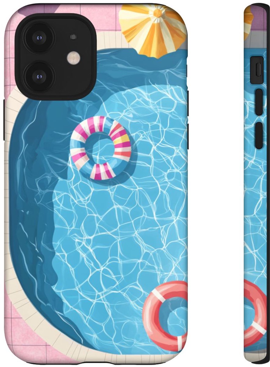 Zwembad van Bovenaf met Luchtbedden – Telefoonhoesje Geschikt voor iPhone 12