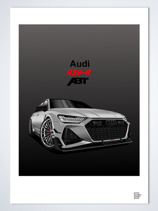 Audi RS6-R ABT Poster Wit - Autoposter A2 (42 x 60 cm) | Kinderkamer | Slaapkamer | Kantoor