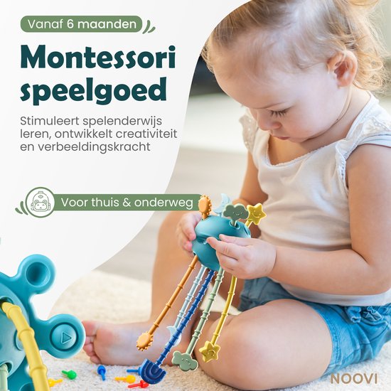 NOOVI® Baby Speelgoed 6 maanden - Montessori UFO - Badspeelgoed - Sensorisch - Blauw — afbeelding 2