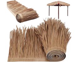 Kunstriet - Kunstriet smeltlijm - Hutgras dakrok - Decoratief dakriet - Bargras - Bar decoratieve rollen - Stro riet dak - Kunststro - Voor hekfeesten - 39x20 inch - Gouden stippen geel