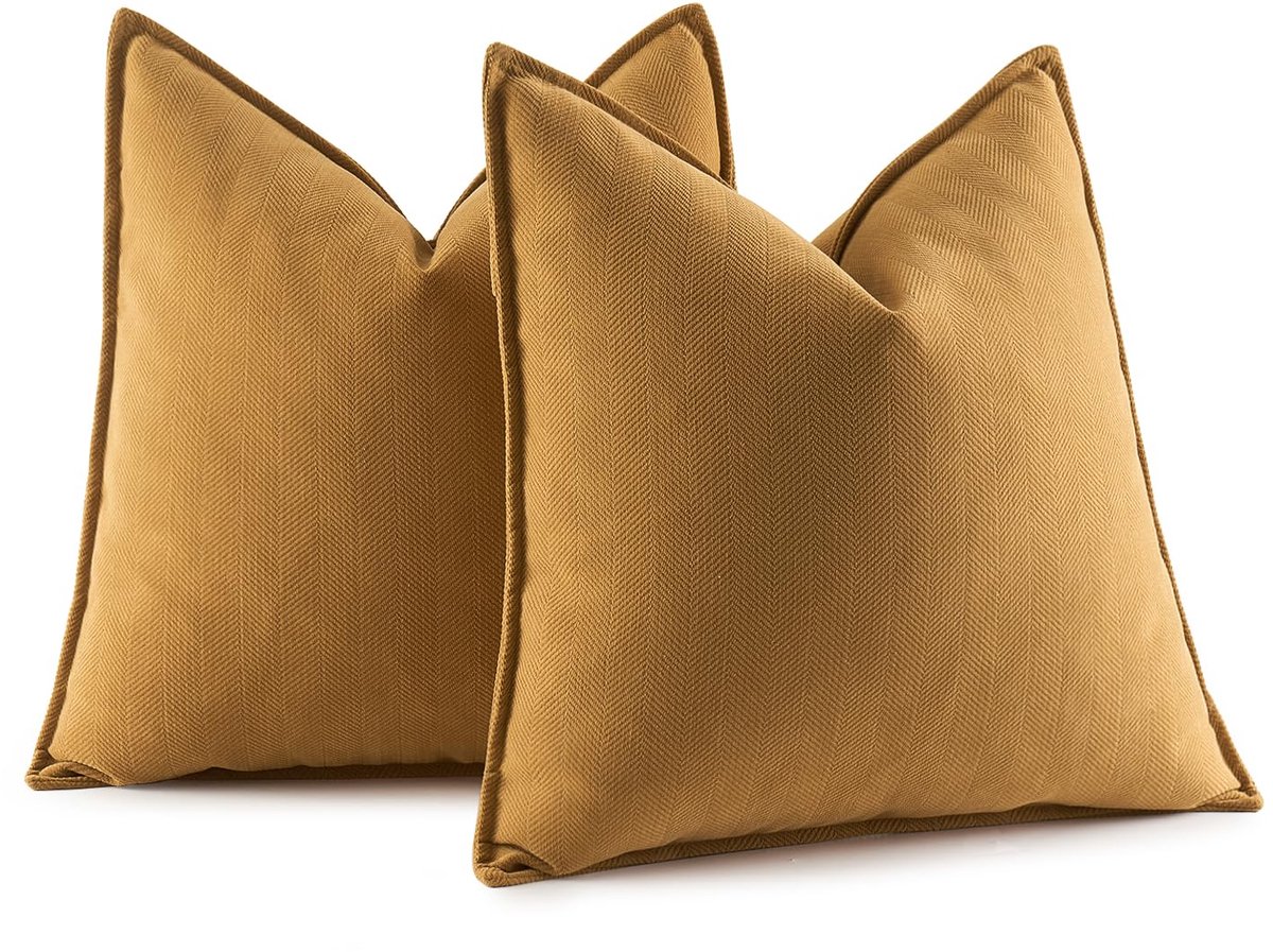 Ibenzoa Set van twee elegante chenille kussenslopen voor bank en woonkamer decoratie terracotta