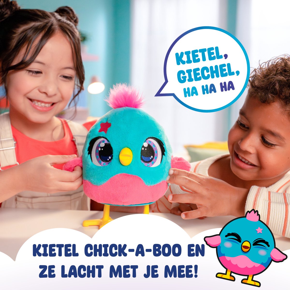 Jumbo - Funtasy Family - Chick-a-boo - Vanaf 3 jaar - Interactieve knuffel - Speelgoed met geluid - Zingt, danst en legt kuikens — afbeelding 6