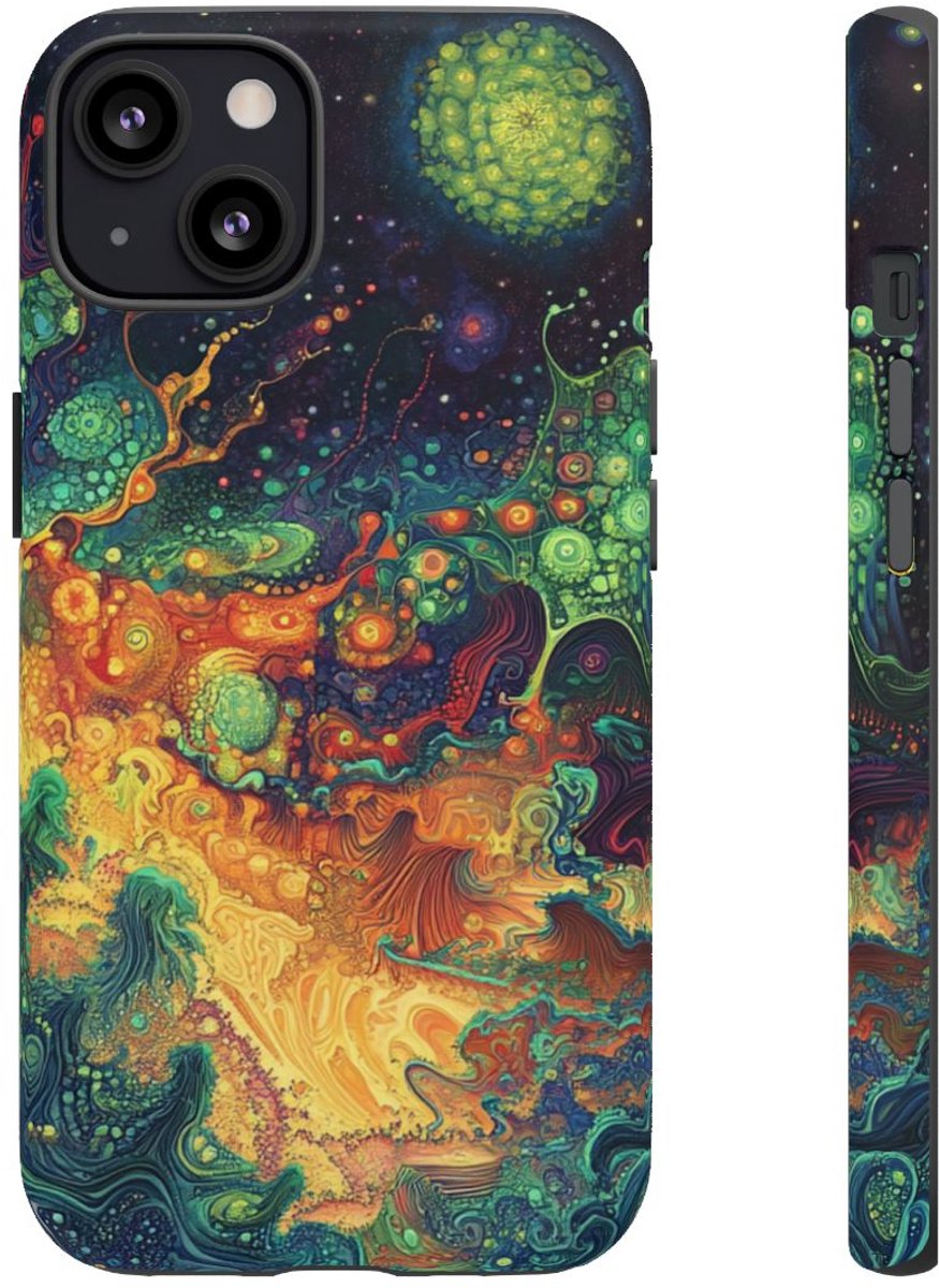 Kleurrijk Fractaal Psychedelisch Patroon – Telefoonhoesje Geschikt voor iPhone 13