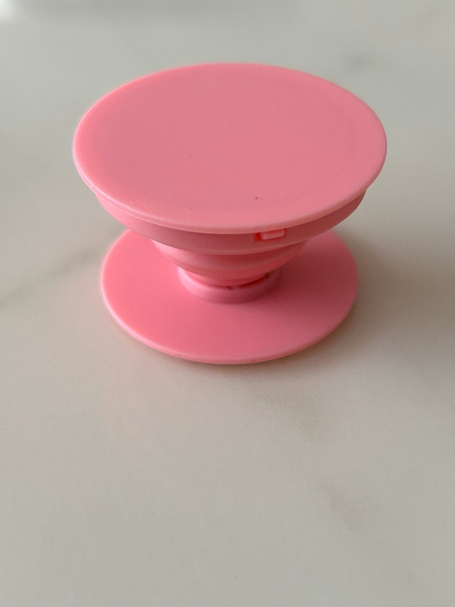 Telefoon Grip & Stand – Universele Smartphone Houder – Opvouwbaar & 360° Draaibaar – Past op Elke Telefoon of Hoesje - Roze