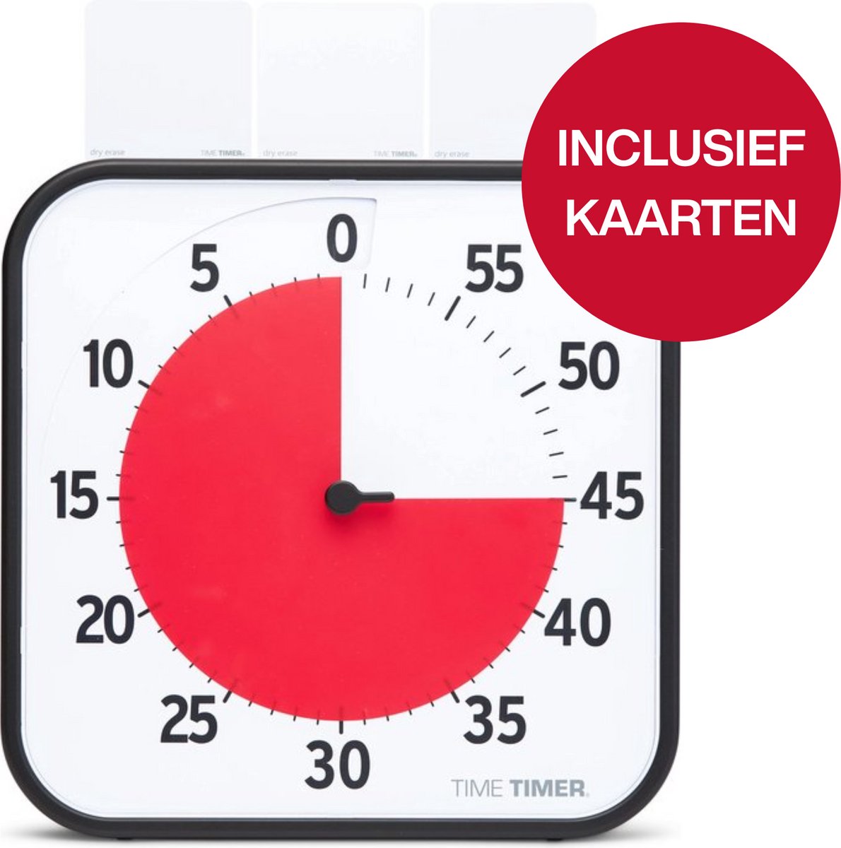 Time Timer® Medium 19x19cm - Inclusief Whiteboard Kaarten - Visuele Countdown Timer