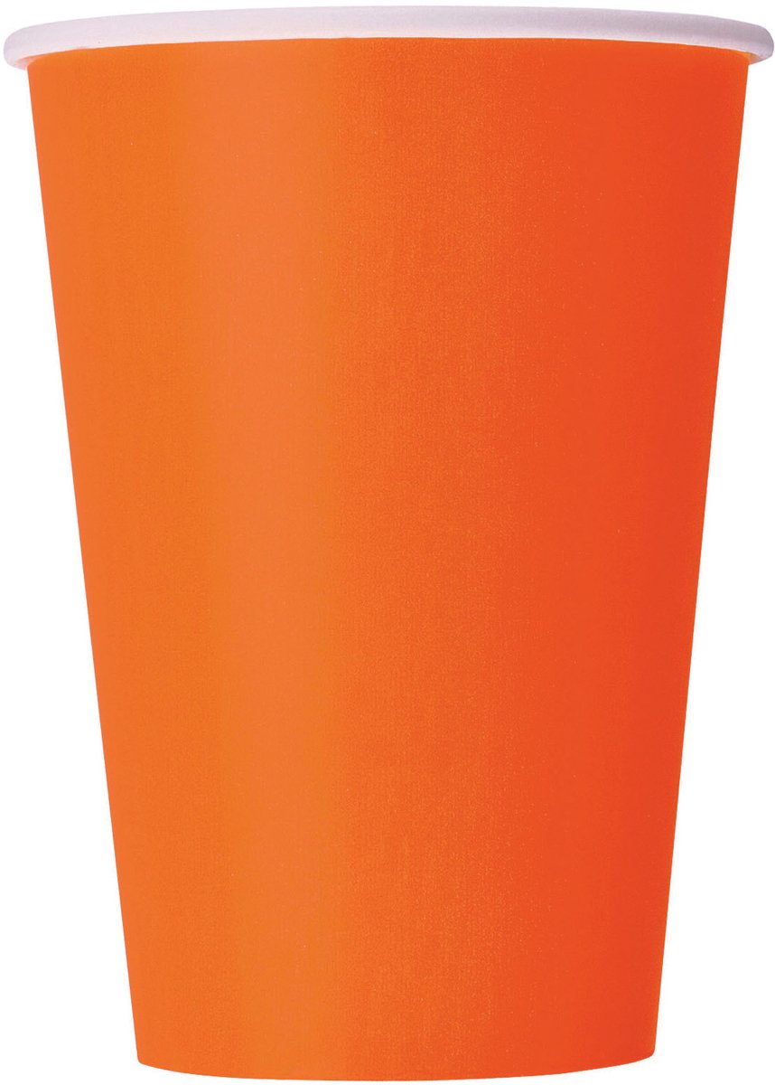Unique Feestbekers Oranje 266 Ml 8 Stuks