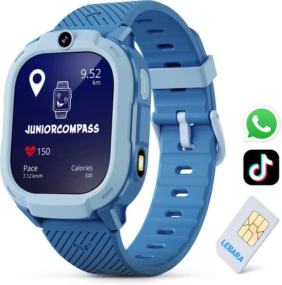 4G Android Smartwatch kinderen Met Whatsapp - GPS Horloge kind - Speelgoed - Stappenteller - Incl Simkaart