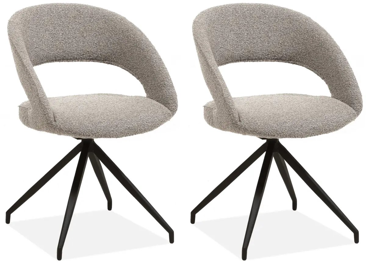 MX Sofa Draaibare Eetkamerstoel Yara - Toffee (set van 2 stuks)