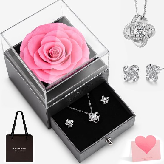 FRFG Eeuwige roos engelgeschenken voor vrouwen, engelfiguur, cadeau Kerstmis, moederdagcadeaus voor mama, verjaardagscadeau voor vrouwen, moeder, oma, cadeau (blauw