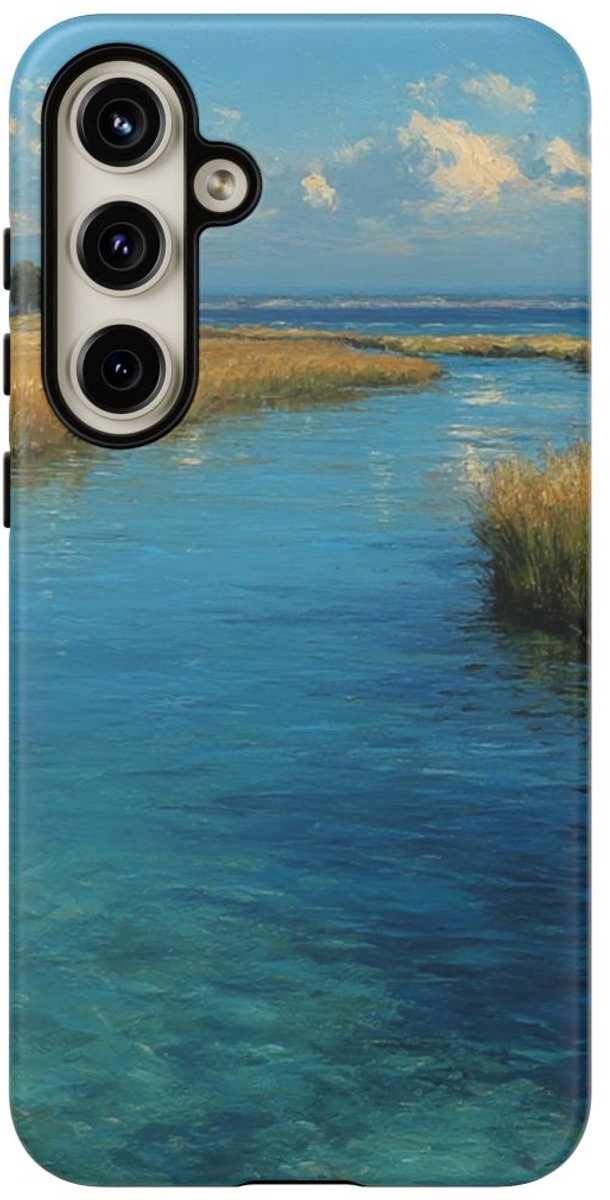 Blauwe Lagune Landschap – Telefoonhoesje Geschikt voor Galaxy S24 Plus