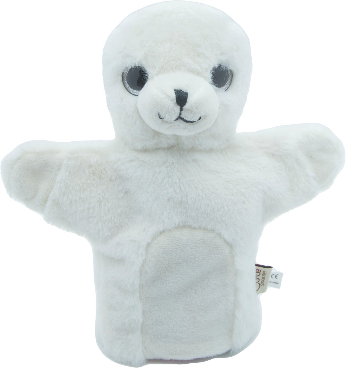 Cute since 1999 - Knuffel handpop Witte Zeeleeuw - Dier knuffel - Handpop voor poppenkast - 20cm