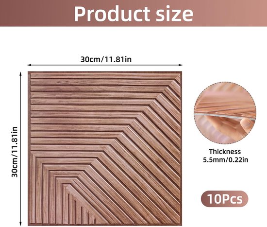 PVC Wandpanelen - PanelTex - 3D Houtlook - Zelfklevend