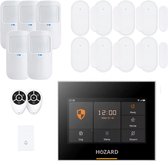 Hozard® Alarmsysteem | Sirene | Smart Home Beveiligingssysteem | Draadloos | Wifi & 4G | LCD Scherm | Incl Bel | Deur/Raam Sensoren | Beweging Sensoren