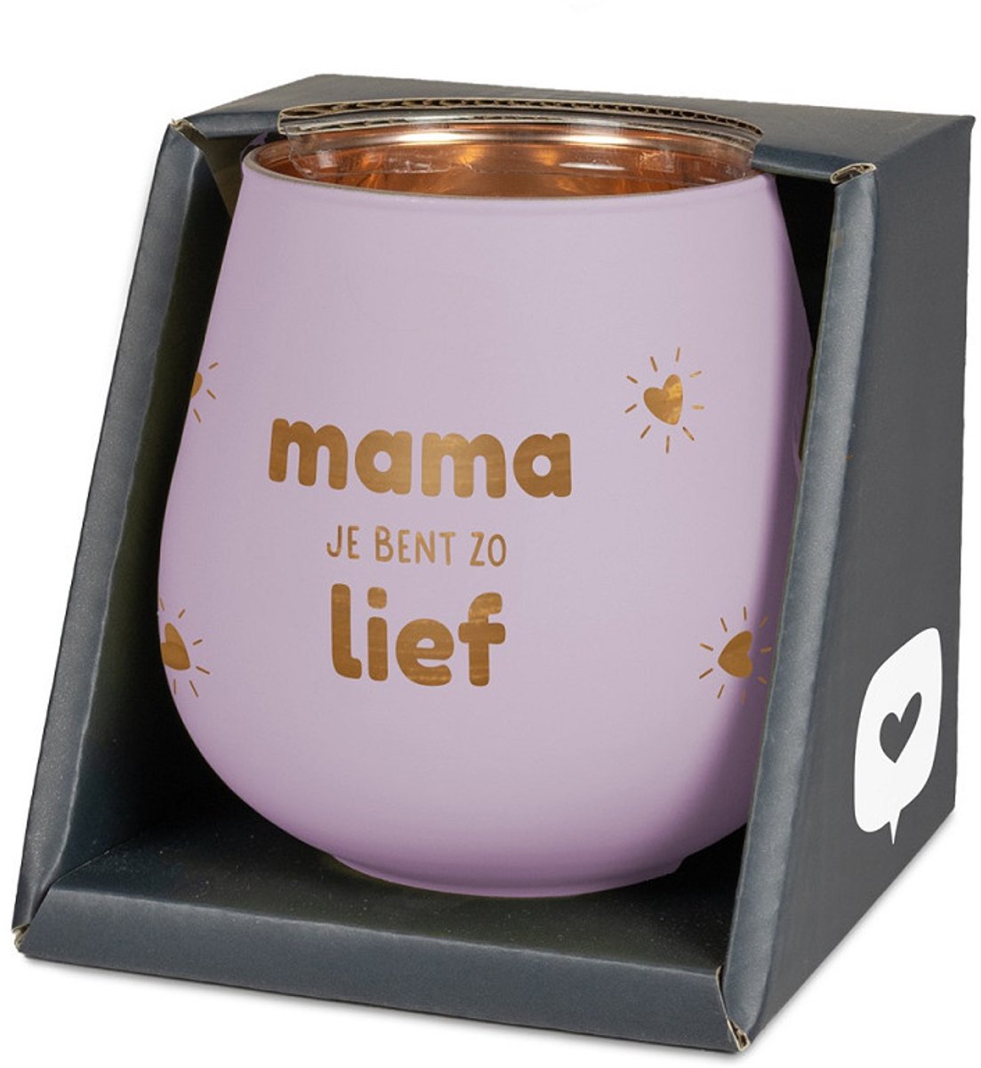 Miko Sfeerlichthouder - Mama je bent zo lief - Glas Meerdere kleuren