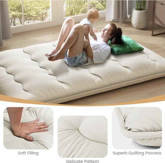 Générique Matelas futon, Matelas futon Japonais Pliable de Sol, Taille Standard (120 x 200 cm), Gris, Enroulable, pour lit thaïlandais Générique Matelas futon, Matelas futon Japonais Pliable de Sol, Taille Standard (120 x 200 cm), Gris, Enroulable, pour lit thaïlandais