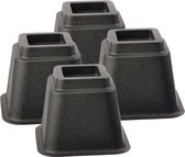Bedverhogers zwart - bedklossen - meubelverhogers - stoelverhogers 13 cm hoog. Per set van 4. Max. 600 kg