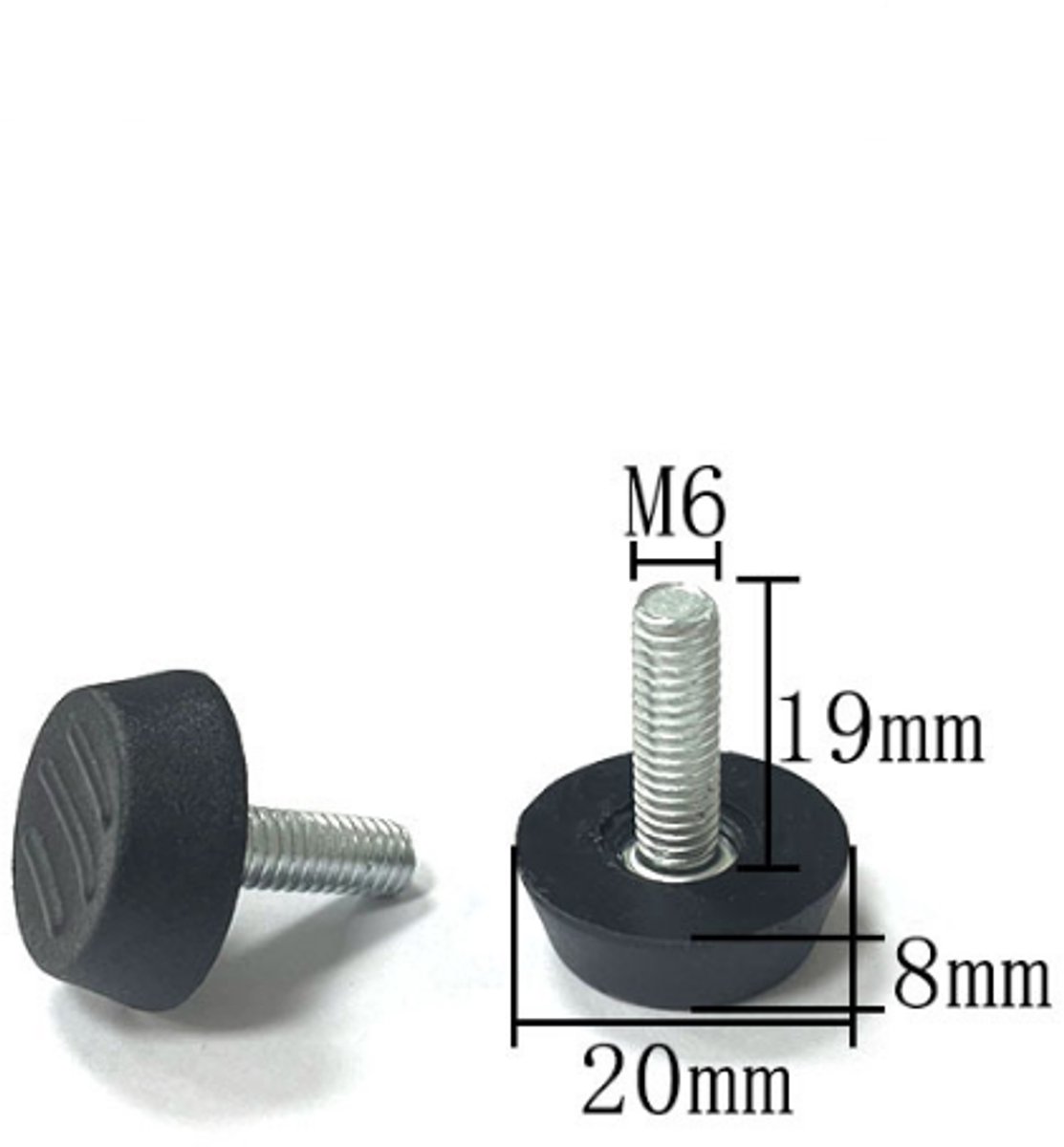 cyclingcolors 4 x meubelglijders met schroefdraad teflon glijders schroefdoppen PTFE instelvoet (M8