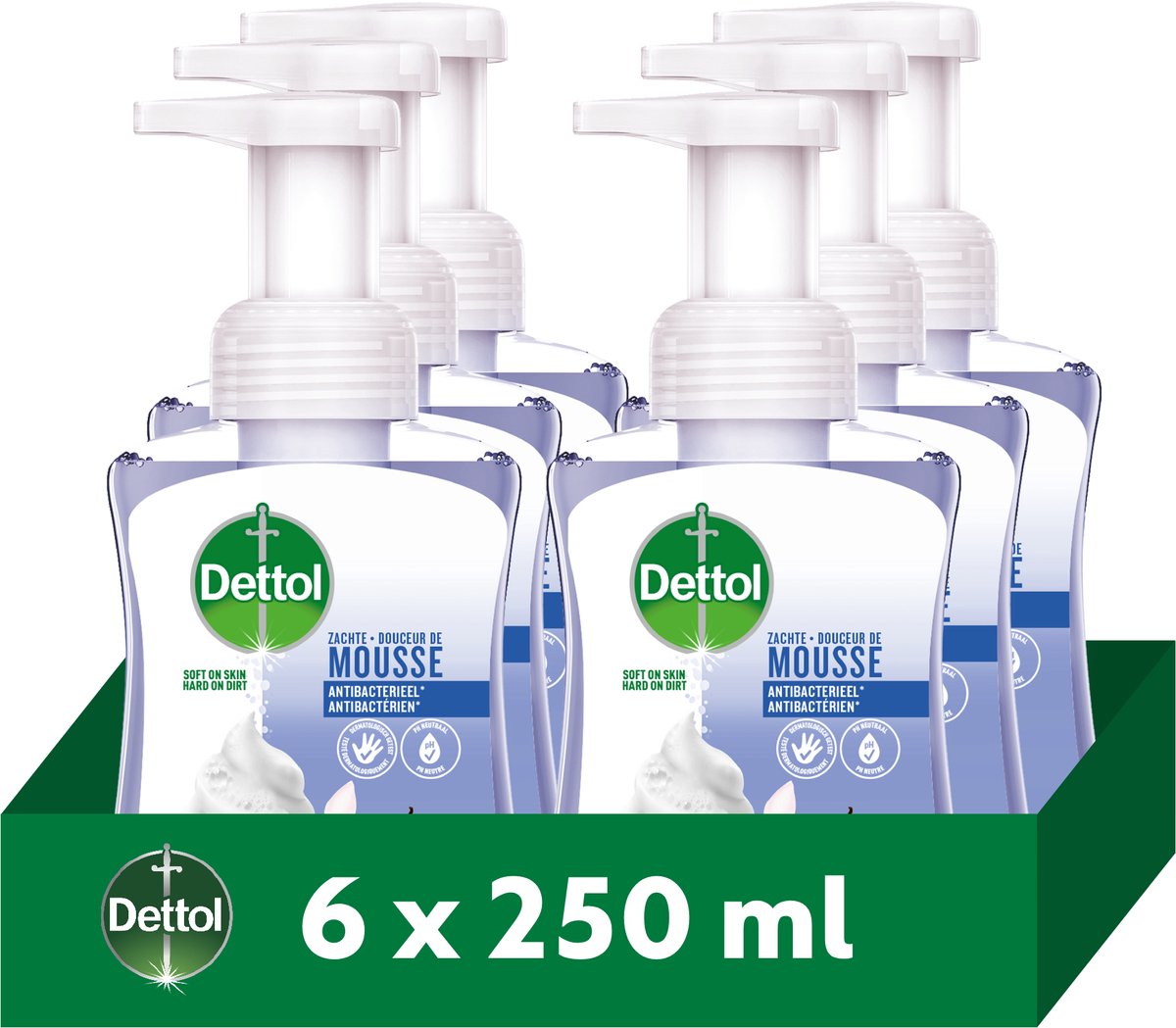 Goedkoopste Dettol - Handzeep - Zachte Mousse - Antibacterieel - Orchidee & Vanille - 6 x 250 ml