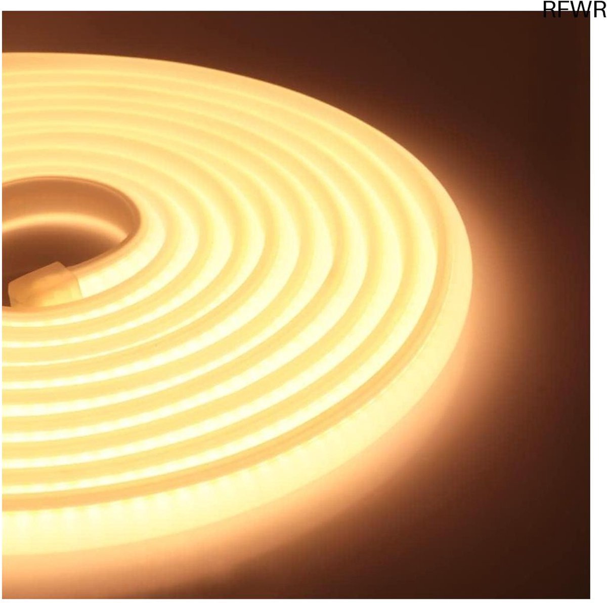 RFWR Flexibele 220V COB Neon Strip - IP65 Waterdicht Ledstrip met Hoge Helderheid - 288 LED/m - 50cm Snijpunten voor Decoratie - Warm Wit Licht 6m