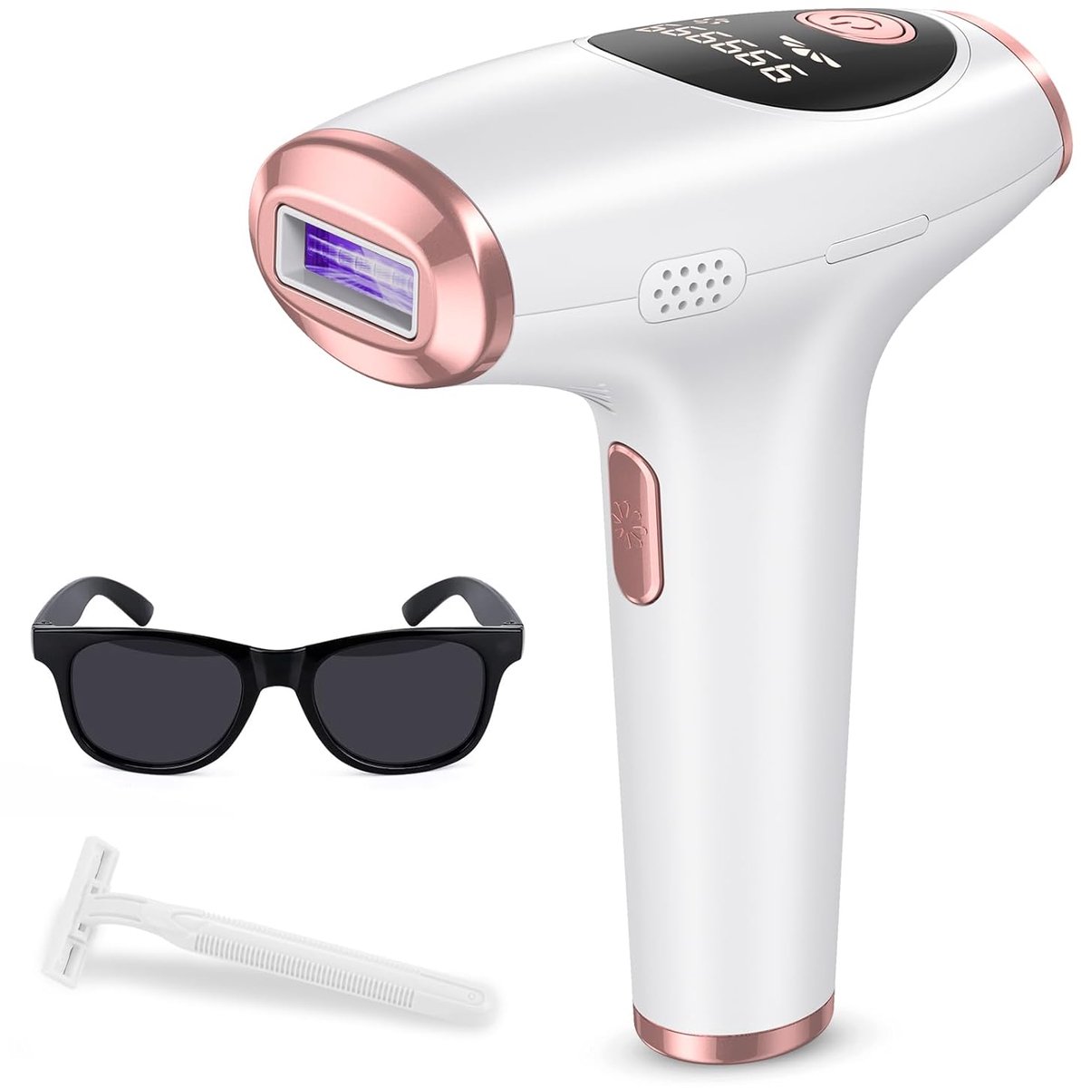 Ontharingsapparaat, IPL-ontharing, laserontharing voor vrouwen en mannen 999.999 flitsen voor gezichtsbehandeling, benen, armen, bikinilijn, hele lichaam, thuisgebruik