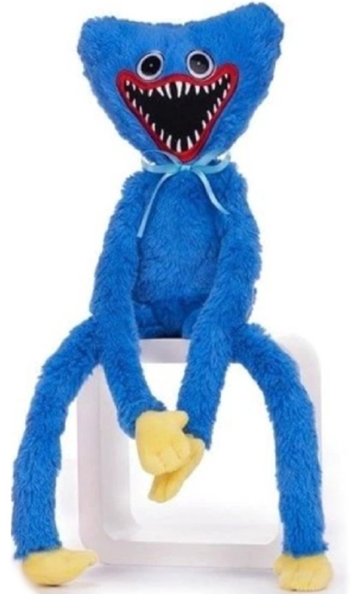Huggy Wuggy - Poppy Playtime Pluche Knuffel 80 cm - Blauw Monster Knuffels - Speelgoed voor Kinderen Jongens Meisjes - Roblox Game Plush Toy - Huggy Wuggy Kissy Missy
