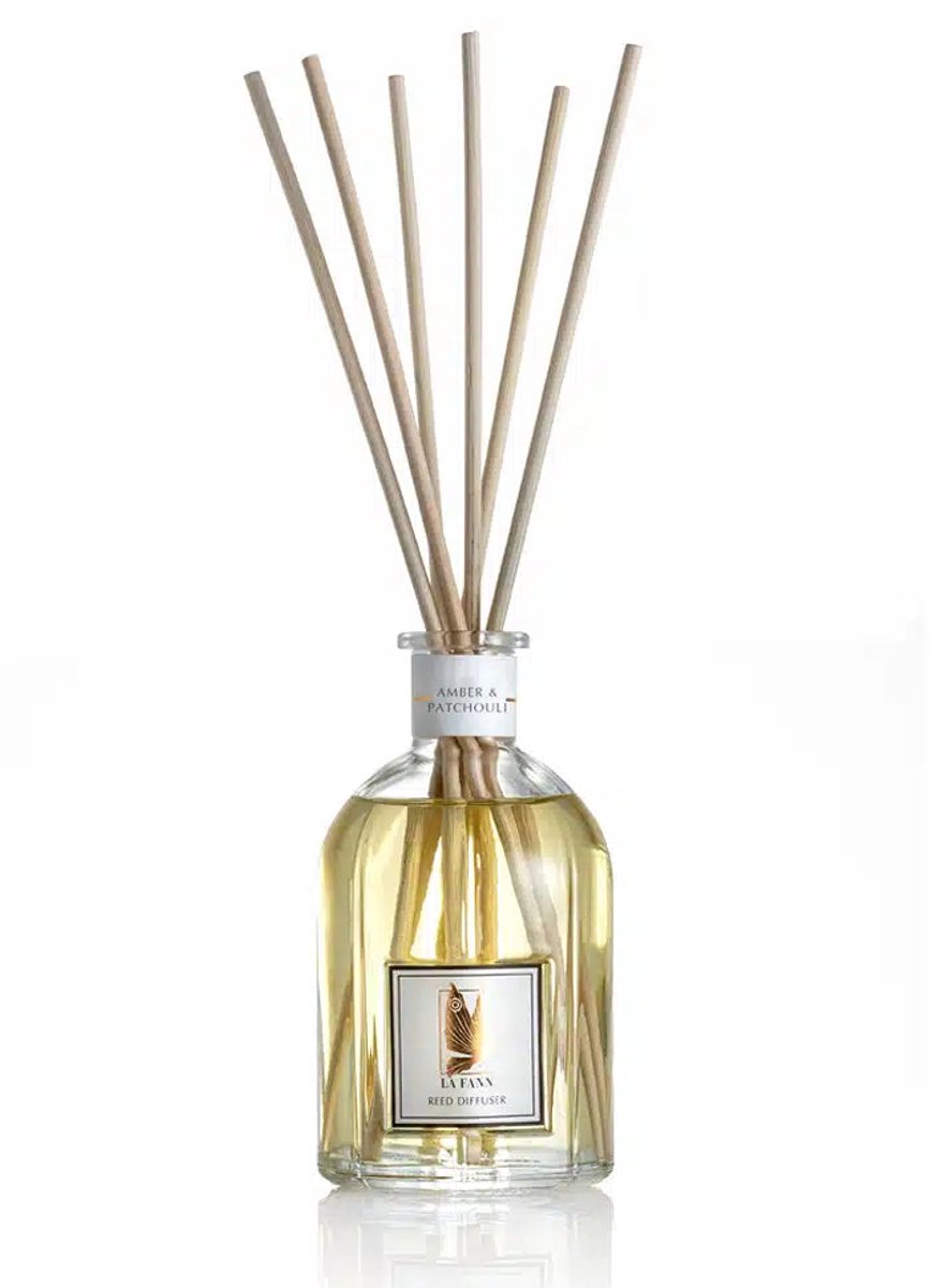 LA FANN - Amber & Patchouli Geurstokjes 250 ml - Kamergeur - Heerlijke Geurverspreider