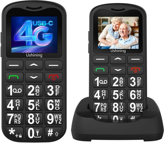 Tokvia- Senioren Telefoon Grote Toetsen – Senioren GSM – Klaptelefoon Simlock Vrij – SOS Knop – Prepaid Telefoon Met Simkaart – Senioren Mobiele
