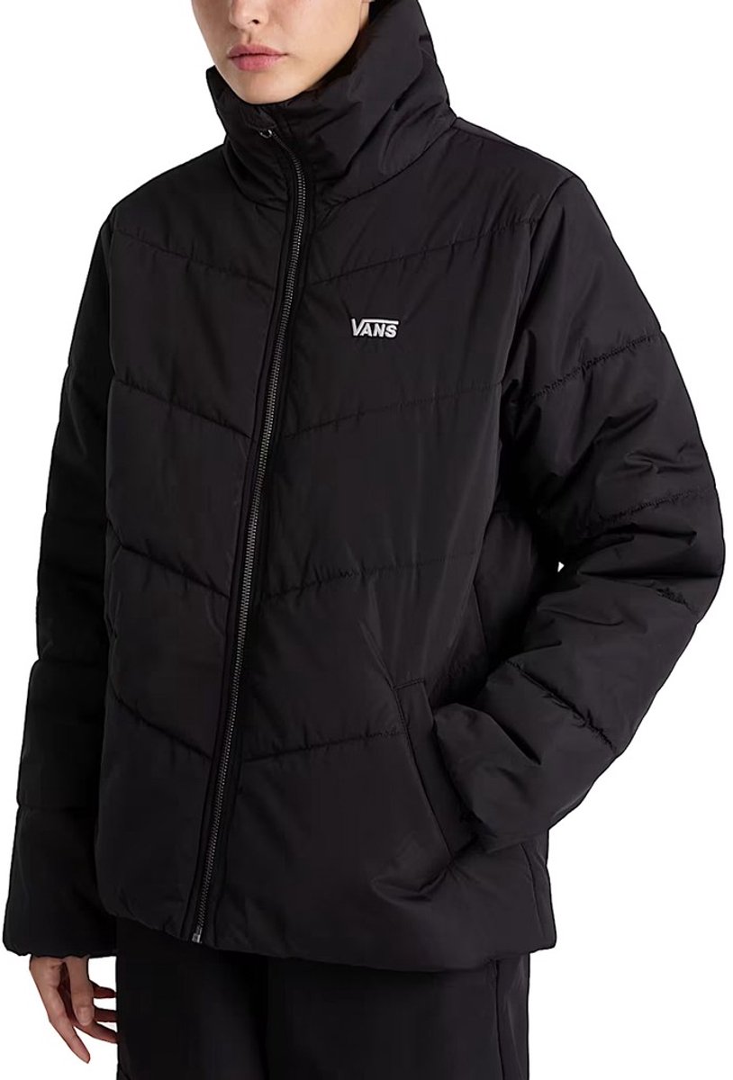 Polyester Bomber Jacket with Zip Fastening and Visible Logo Wo Zwart