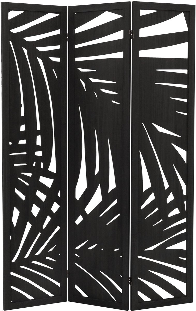 ML-Design Sapporo kamerscherm 3-delig opvouwbaar privacyscherm van hout rijstpapier en bamboe zwart 170x121 cm geschikt als vrijstaande scheidingswand voor binnen kleedkamer slaapkamer woonkamer kantoor balkon of tuin in oosterse japanse stijl