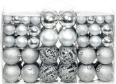 vidaXL Kerstballenset 6 cm zilver 100-delig