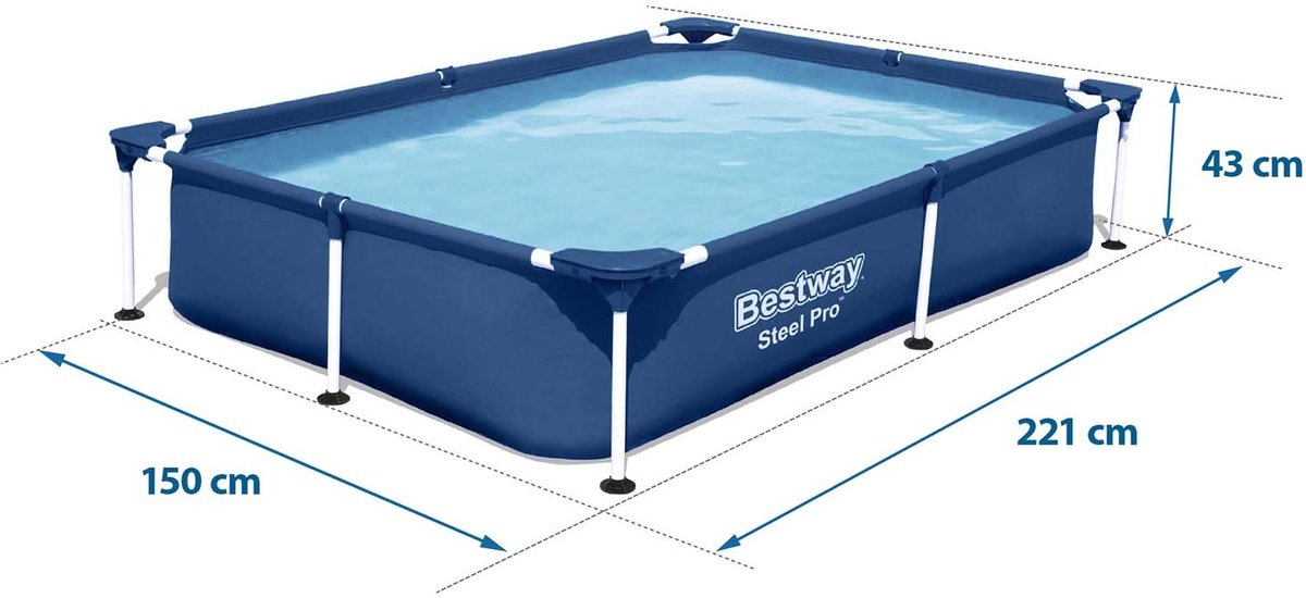 Bestway Steel Pro Zwembad - 221x150x43 cm — afbeelding 2