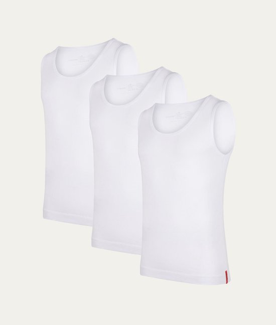 Débardeur Undiemeister - Débardeur homme - Coupe slim - En bois de mélamine - Col rond - White ( Wit) - Lot de 3 - L