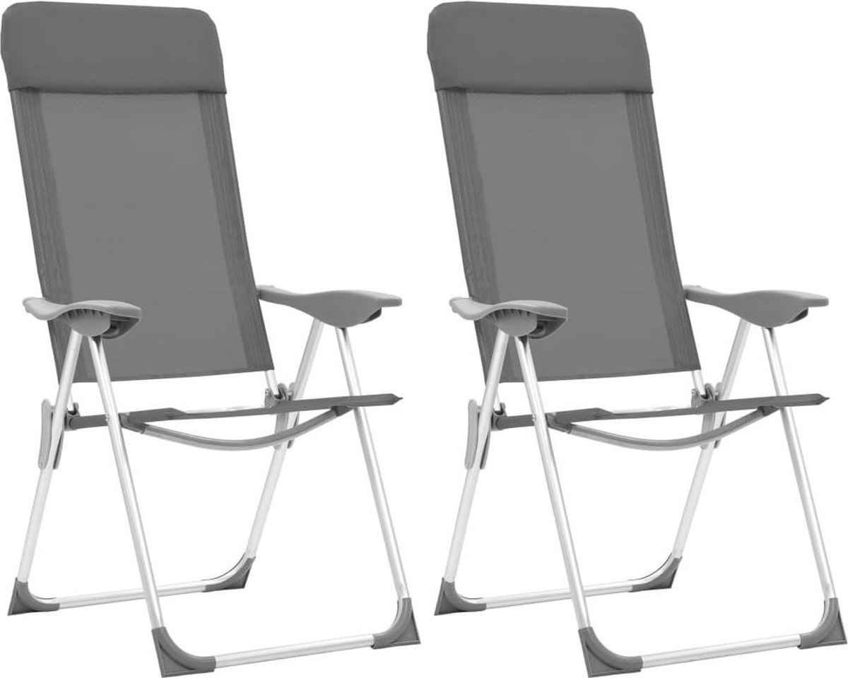 vidaXL-Campingstoelen-2-st-inklapbaar-aluminium-grijs