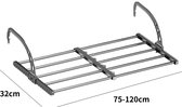 Bol.com CHIWIN Uittrekbaar Opvouwbaar Droogrek - 75-120cm Wandmontage Zonder Boren Wasrek Met 10 Stangen - Wanddroogrek voor Bal... aanbieding